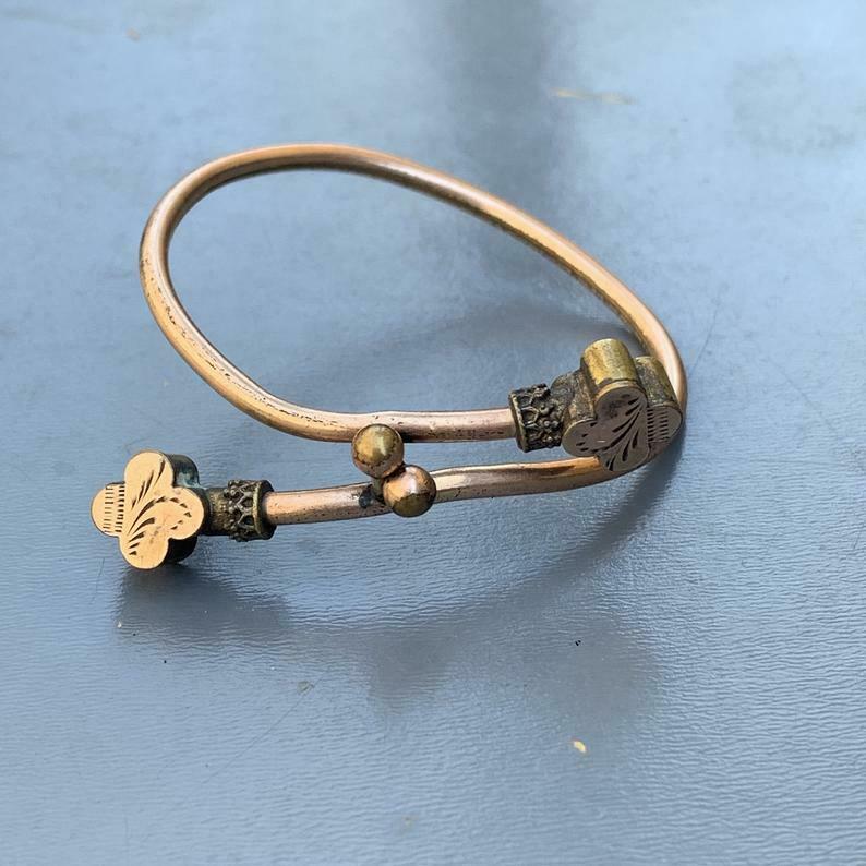 Antique Victorian Rose Gold Filled Small Wrist Size Child Bangle