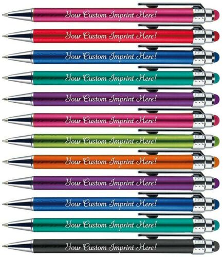 Assorted Bright Lights Custom Personalized Stylus Pens Imprinted Name Ink Pens.