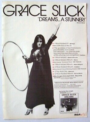 Grace Slick  Original 1980 Poster Advert Dreams Jefferson Airplane Starship