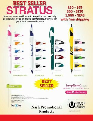 250 - Promotional Pens - Custom Imprinted - Personalized - Good Quality