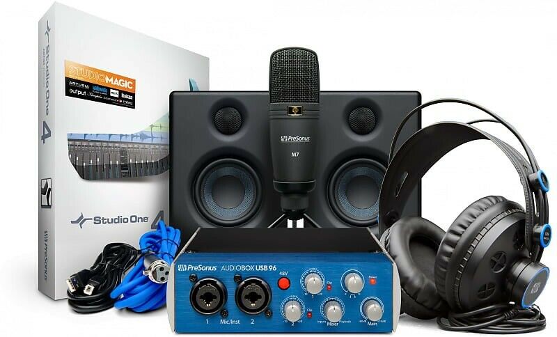 Presonus Audiobox Studio Ultimate Bundle W/ Mic, Interface, Headphones, Speakers