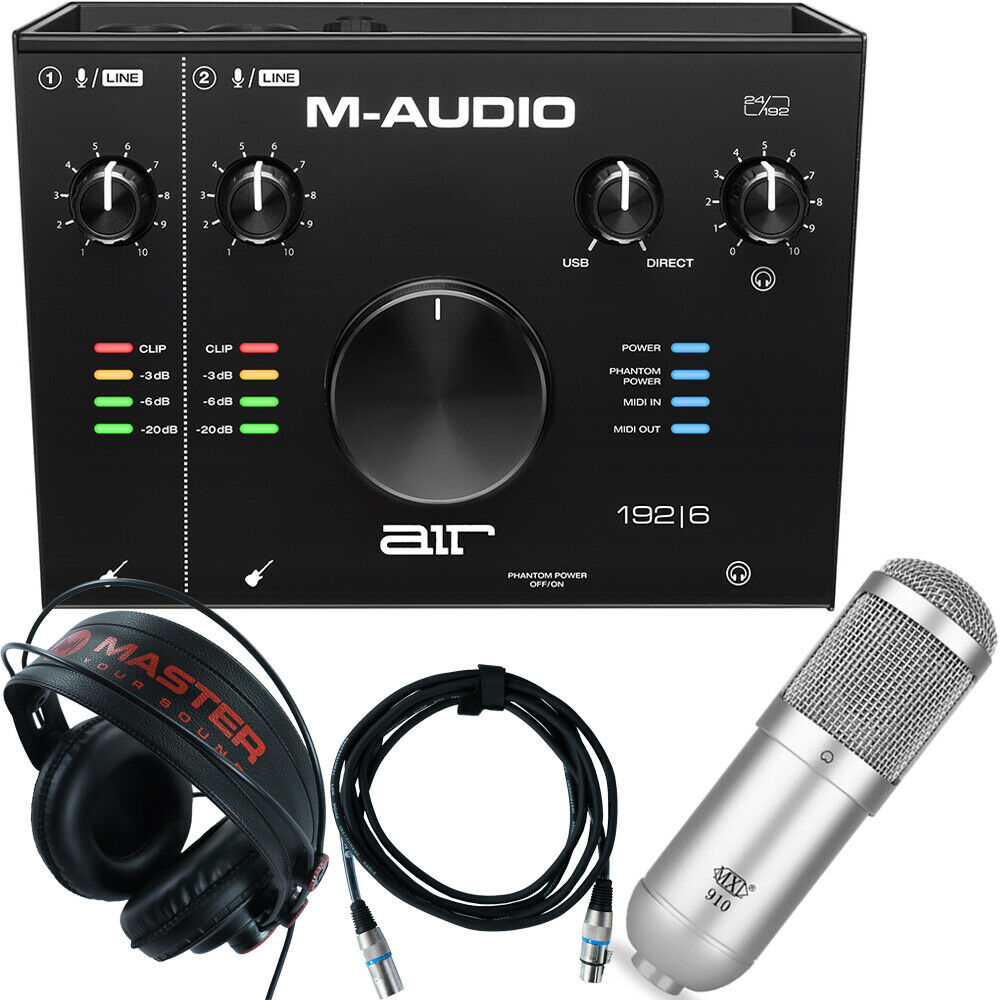 Home Recording M-audio Air 192-6 Pro-tools First + Mic + Cable + Headphones