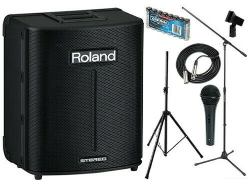 Roland Ba-330 Portable Stereo Digital Pa System Audio Essentials Bundle