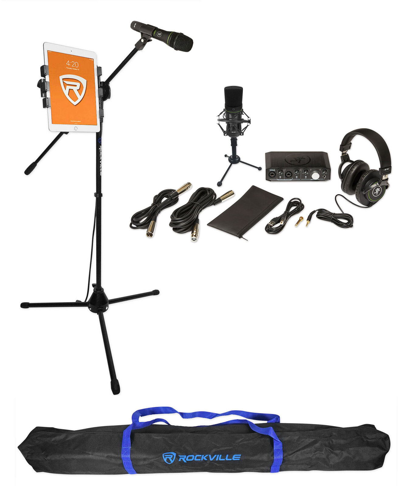 Mackie Producer Bundle Interface+dynamic+condenser+tablet Mic Stand+headphones